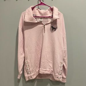 Pink 1/4 zip sweatshirt